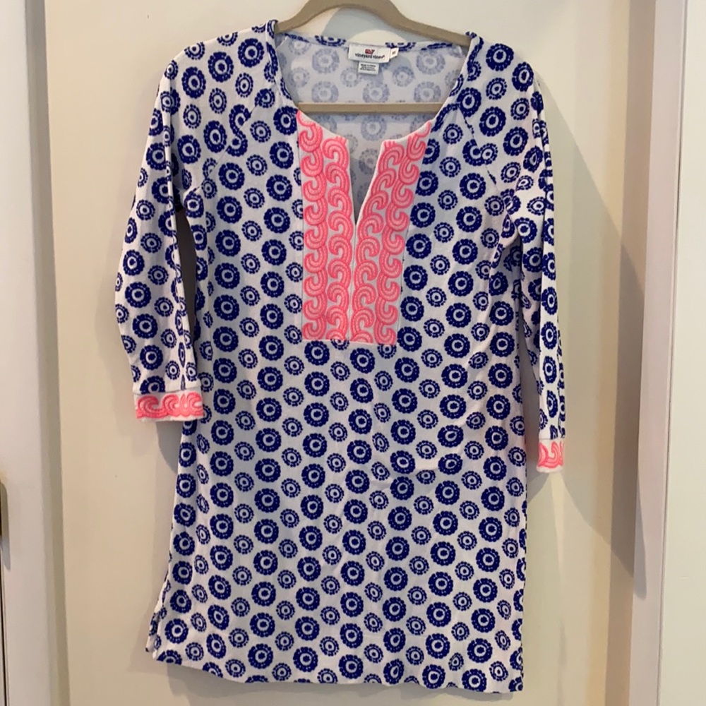 Vineyard Vines Terry Top Sz XS Blue/ Pink